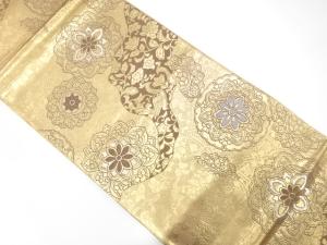 道長取りに華紋・鳥模様織り出し　袋帯